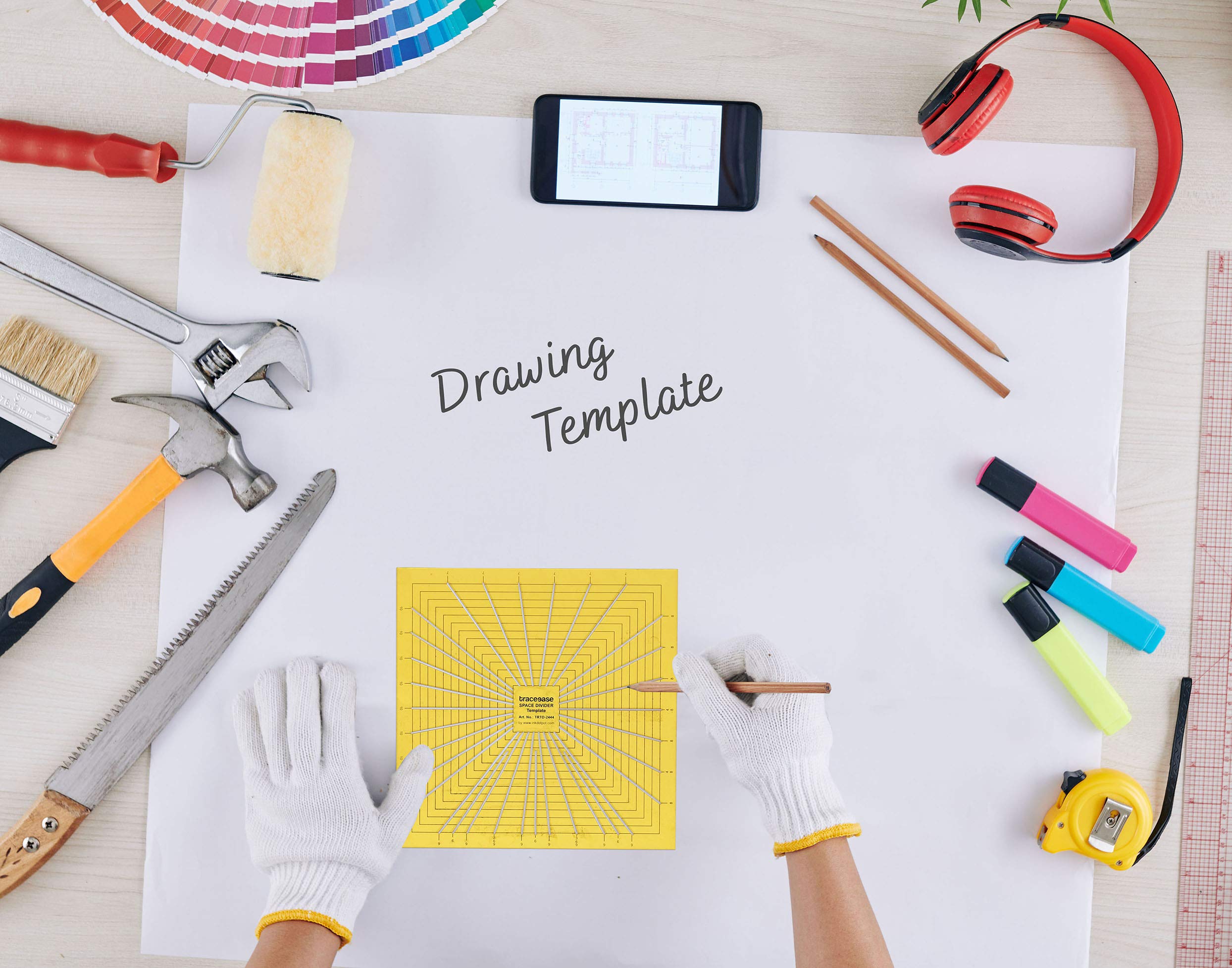 TraceEase Space Divider Template - Professional Technical Drawing Stencil Kit for Architects & Engineers | Perfect for Drafting, Blueprint Design & CAD Sketching