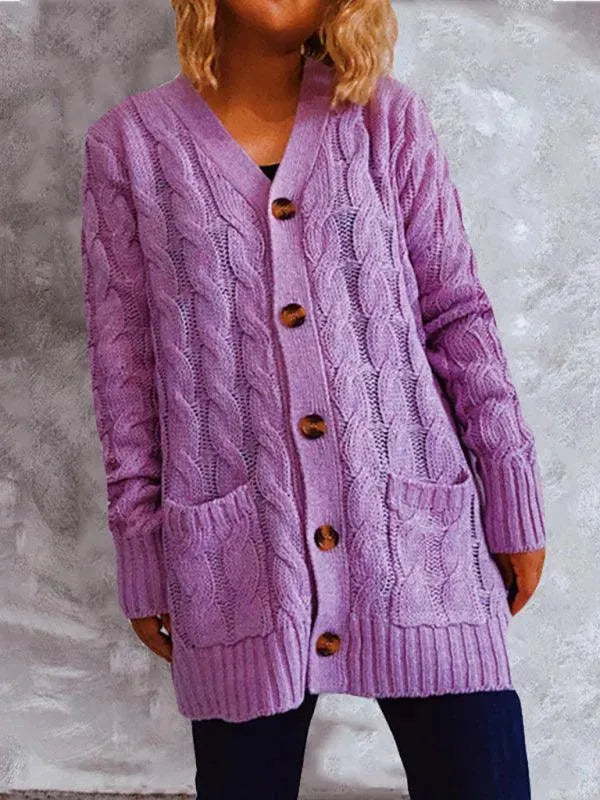 Women's Long Twist Pocket Cardigan Sweater - Cozy Knit Open Front Wrap for Fall & Winter | Perfect for Office, Casual Outfits & Layering