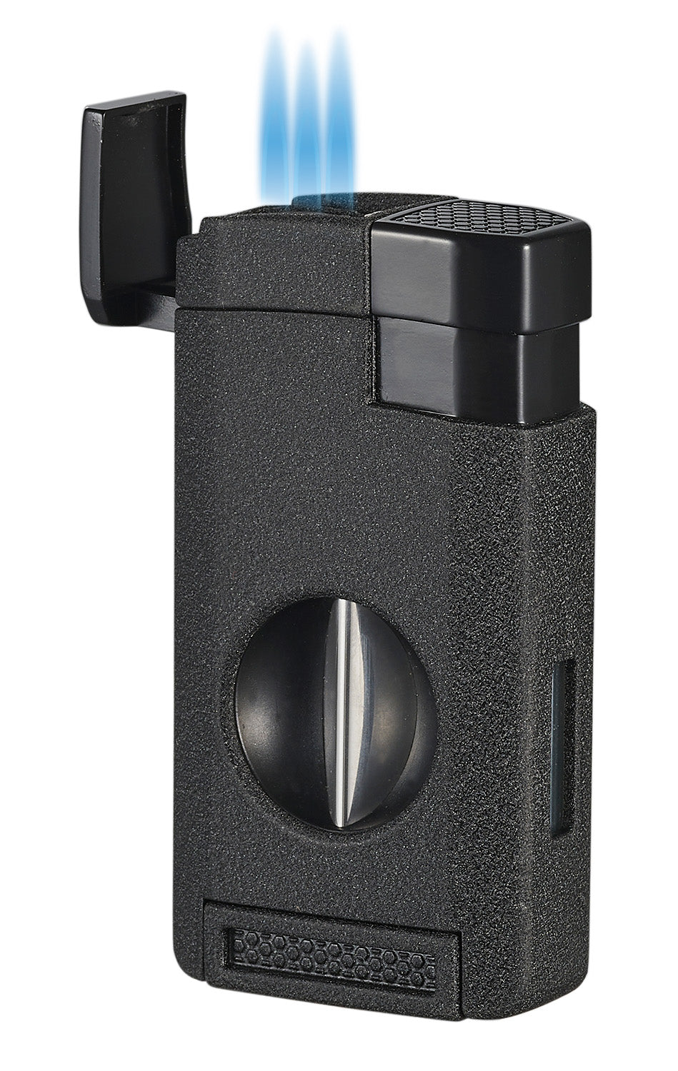 Premium Visol Kamet V Cutter Black Triple Torch Cigar Lighter - Perfect for Cigar Aficionados, Outdoor Enthusiasts & Gifting Occasions