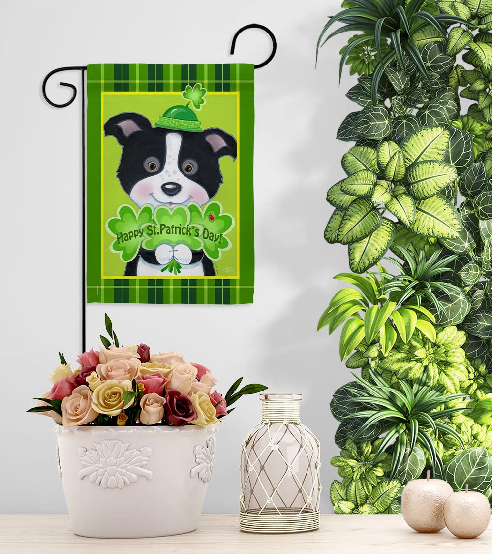 St Patrick's Day Garden Flag - 13x18.5in Thick Fabric Vertical Banner for Outdoor Decor