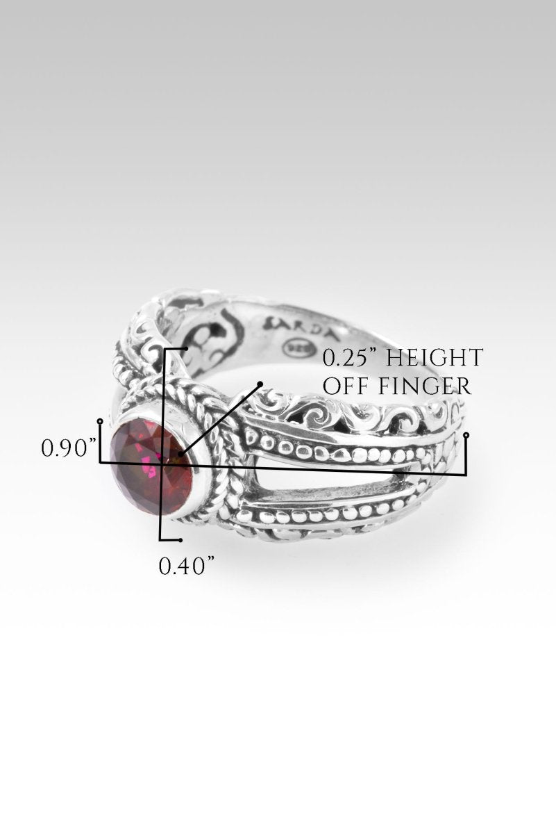 His Joy is Strength Ring™ in Crimson Red™ Mystic Topaz - Elegant Sterling Silver Promise Ring for Women, Gift for Her - Perfect for Anniversaries, Valentine's Day & Special Occasions