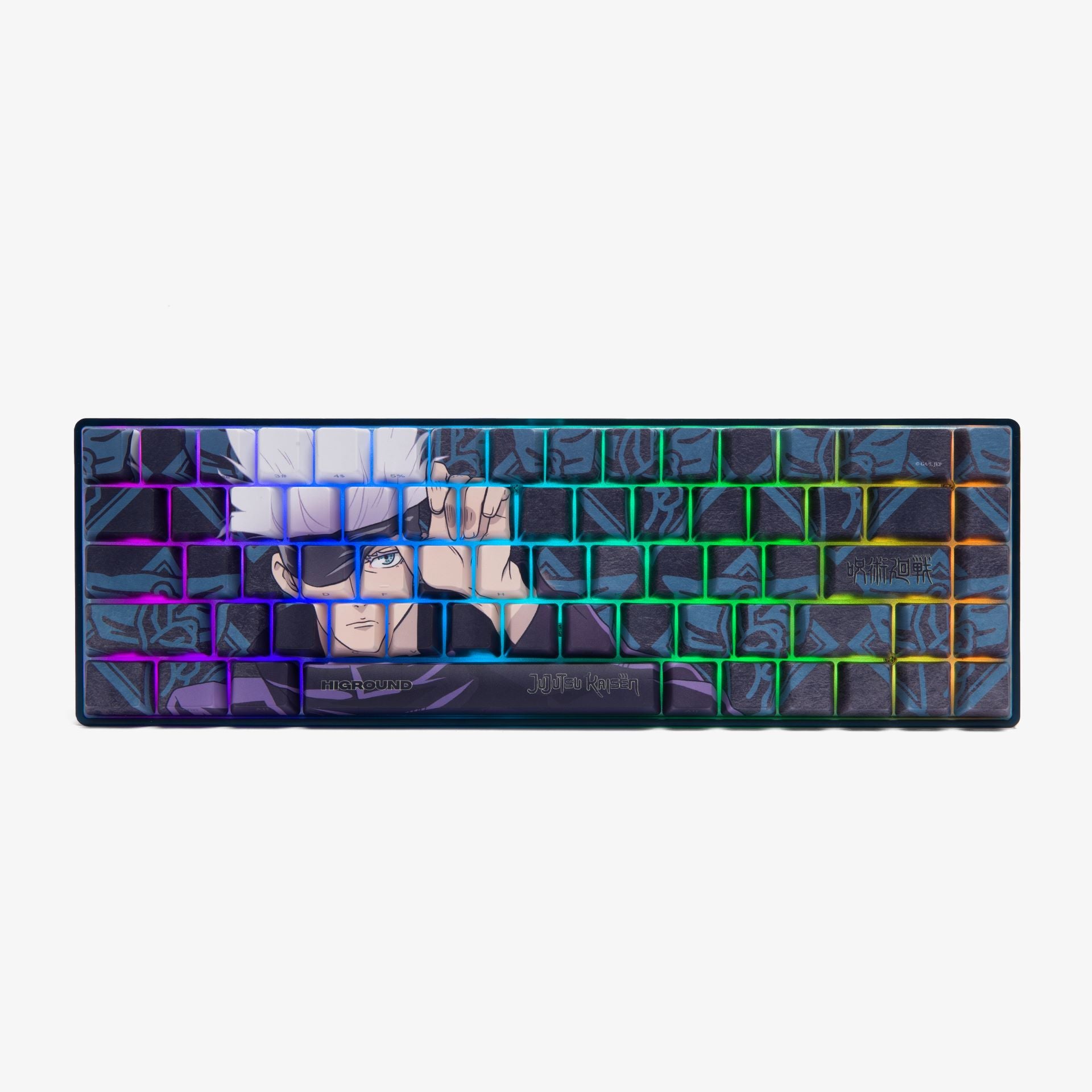JJK x HG Basecamp 65 Mechanical Keyboard - Gojo Satoru Theme Custom Gaming Keyboard with RGB Backlit | Perfect for Anime Fans, Esports & Office Work