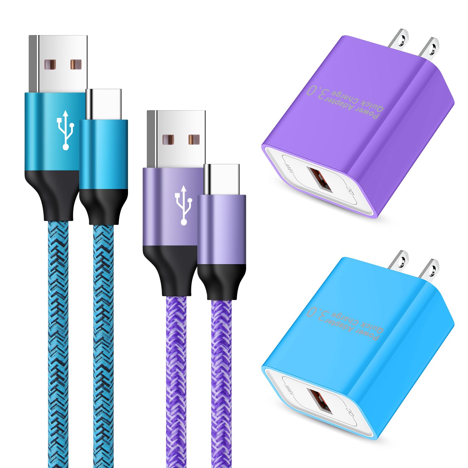 Fast Charging USB Type C Charger Cable 3FT/6FT for Samsung Galaxy A14 5G/A54 5G/S23 Ultra/S22/S21/S20/S10/S9/A53/A52/A51/A34/A32/A23/A13/A12/A03s/A01 - Compatible with Android Phones | Perfect for Home, Office & Travel Charging