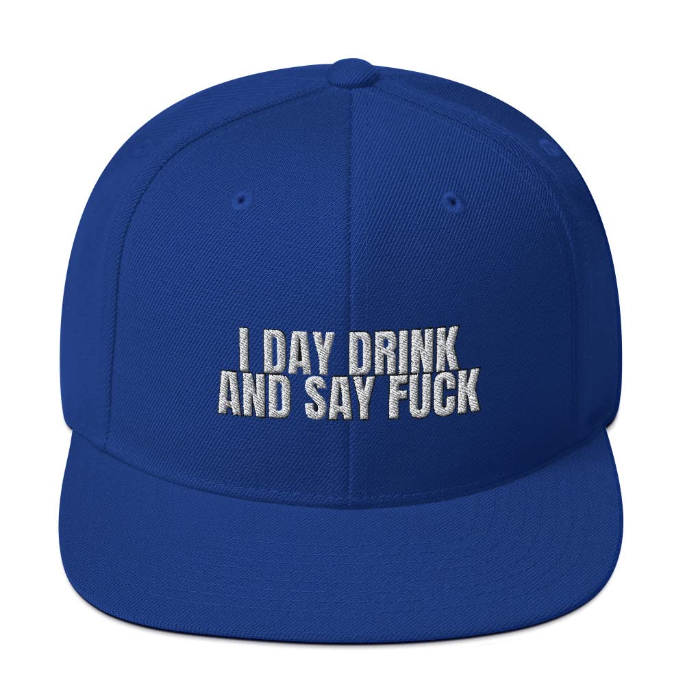 Funny Saying Hats for Men - I Day Drink and Say F Hat | Classic Snapback Cap with Goofy Design - Perfect for Parties, Gifts & Casual Wear