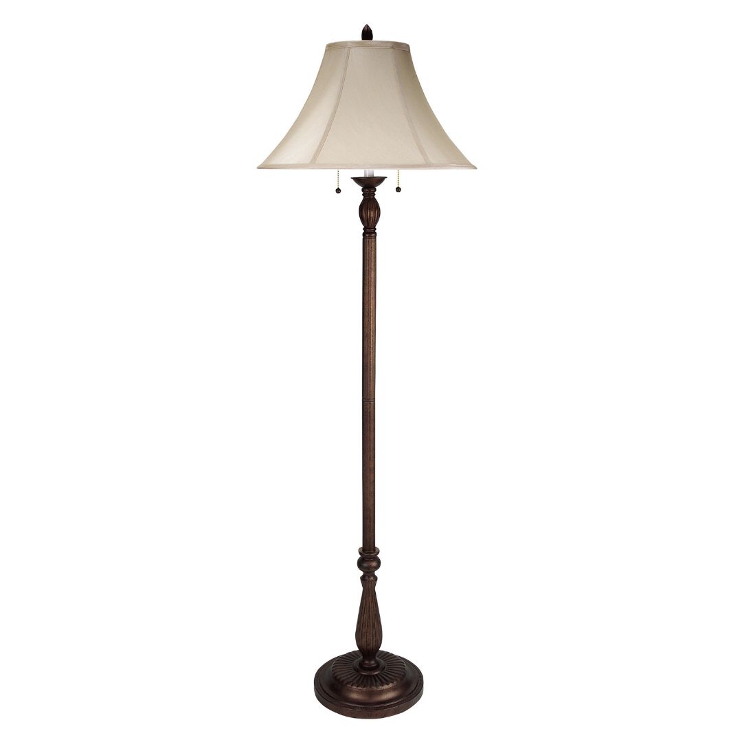 Cal Lighting 60W X 2 Floor Lamp - Bright Modern Standing Light for Living Room, Bedroom & Office - Adjustable Dual Head Floor Lamp for Reading, Working & Relaxing