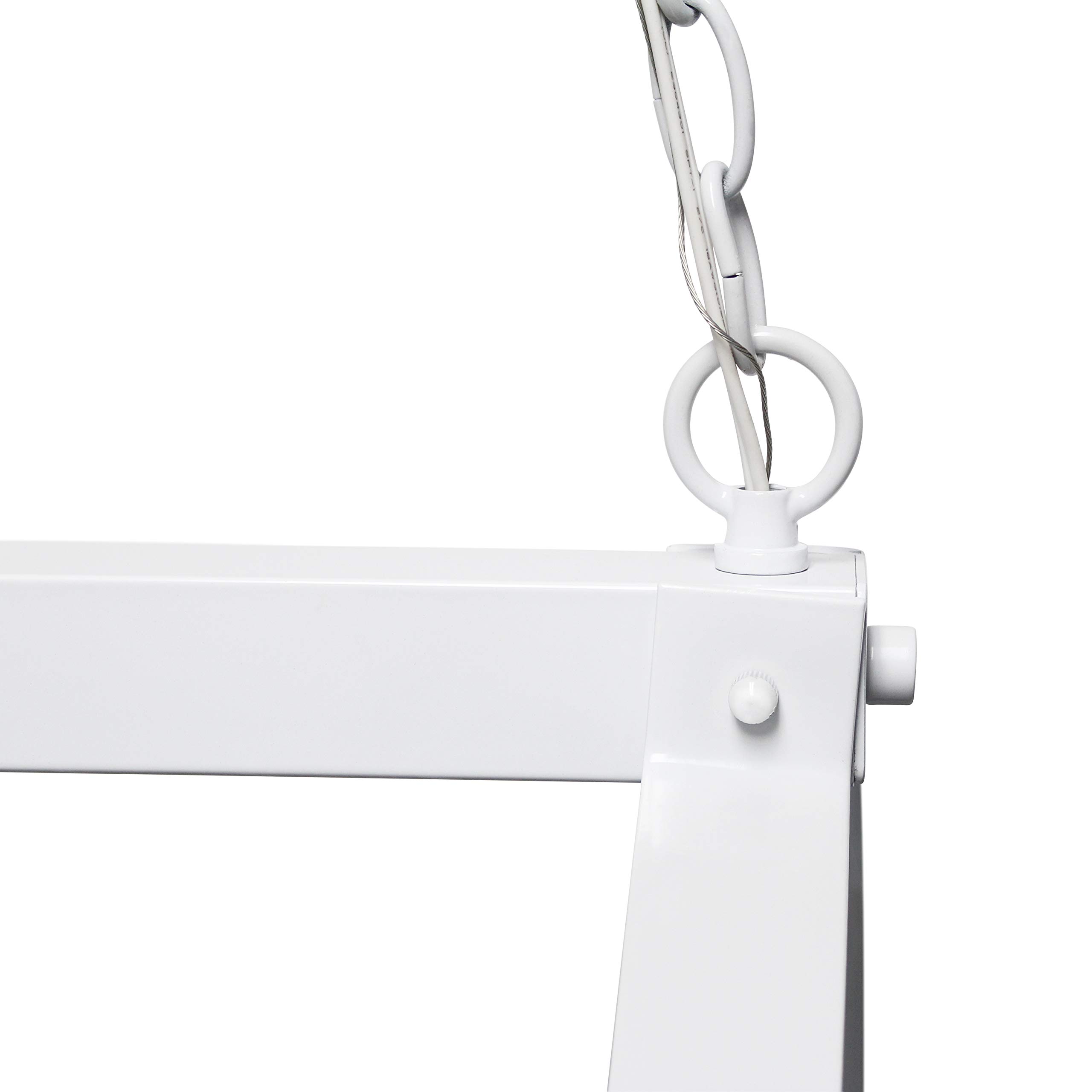 Elegant Designs PR1000-WHT 2-Light Kitchen Pot Rack with Built-in Downlights - White | Modern Hanging Cookware Organizer for Home & Restaurant Use