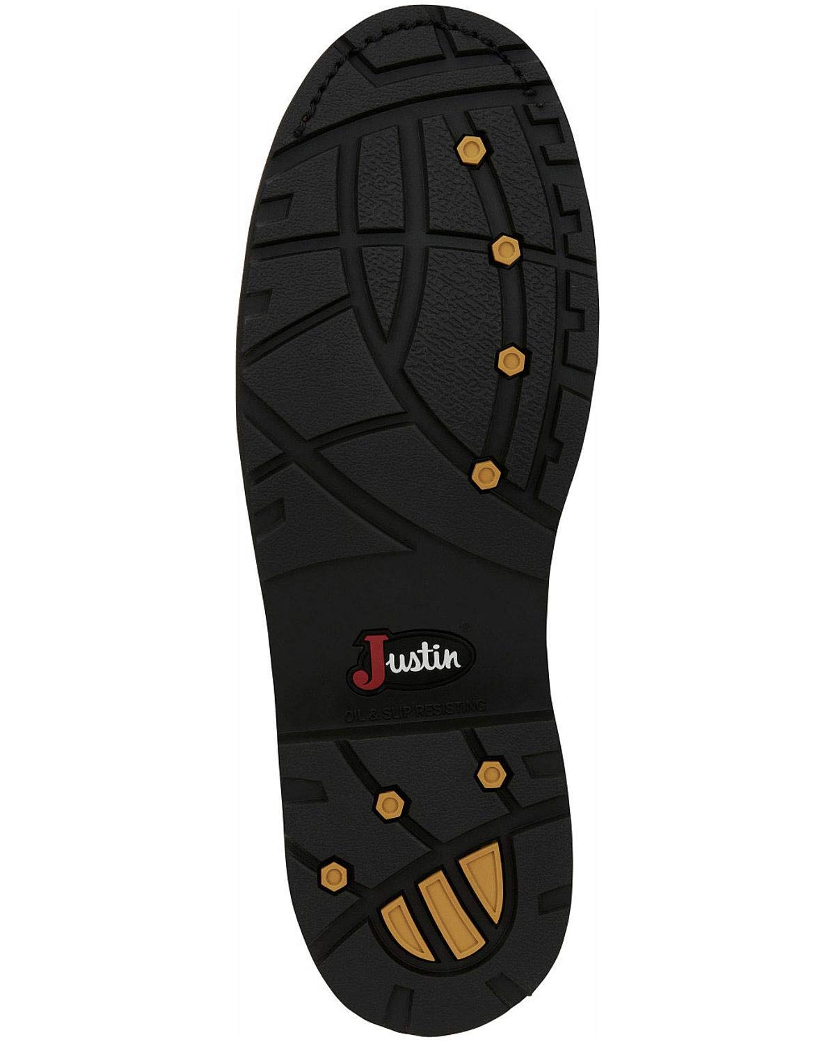 Justin Men's 10-Inch Waterproof Steel Toe Work Boots for Construction, Drywall, and Outdoor Labor - Durable & Comfortable Safety Footwear