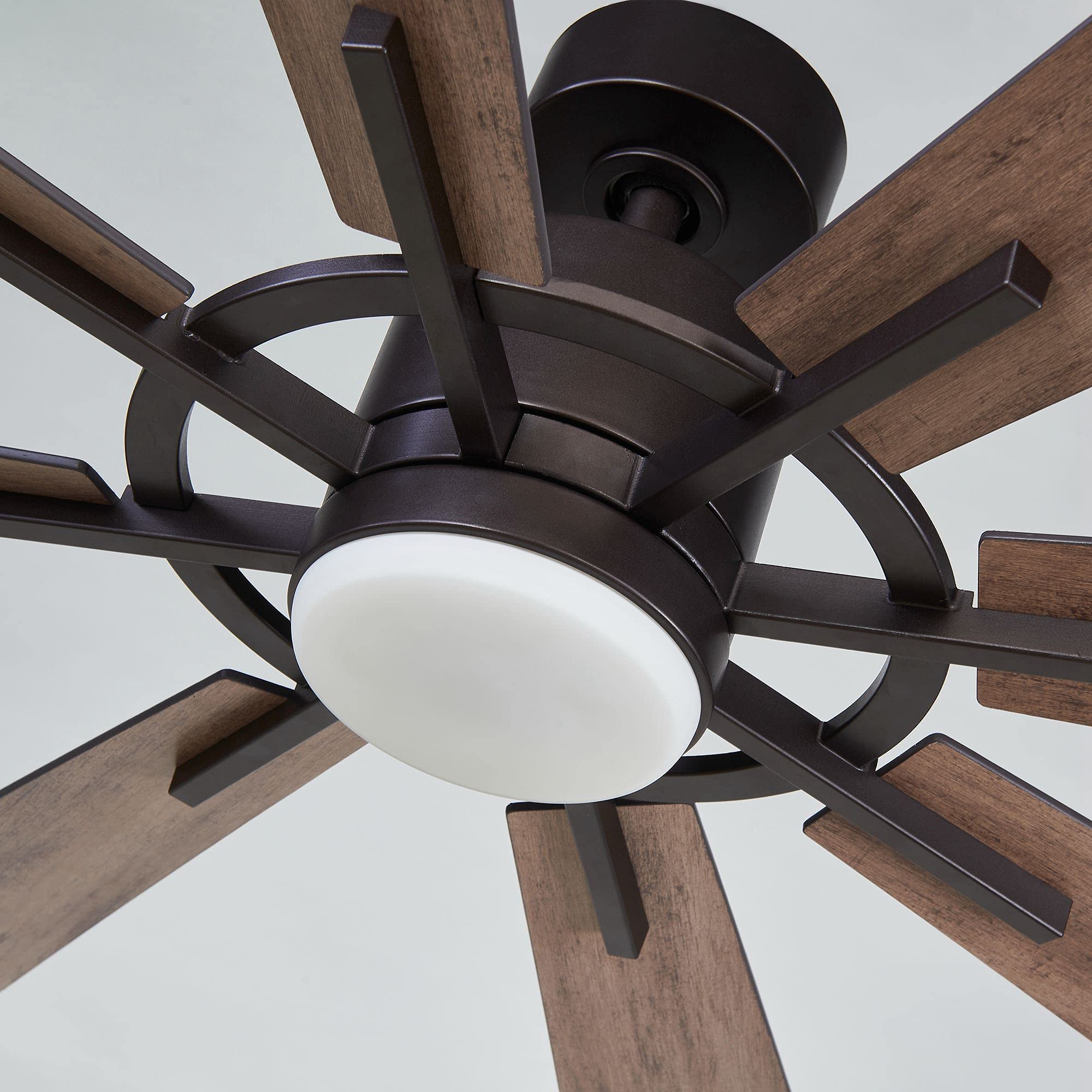 60 Inch Farmhouse Ceiling Fan with LED Light & Remote Control - Bronze Finish, 6-Speed Reversible DC Motor - Perfect for Living Room, Bedroom & Outdoor Covered Patios | Parrot Uncle