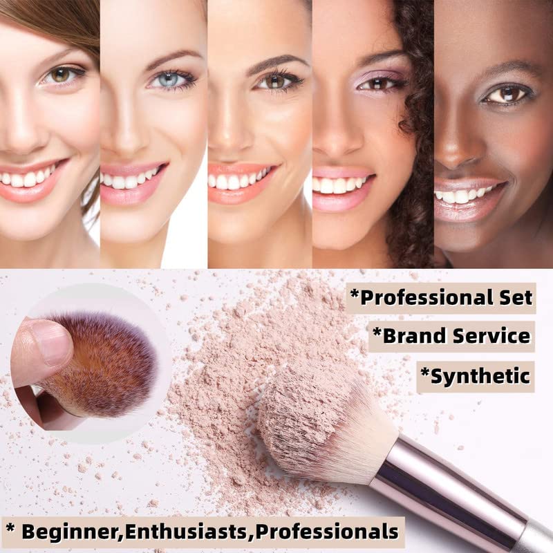 SUNISA Professional Makeup Brush Set - 8 Piece Multicolor Cosmetic Brushes for Foundation, Eyeshadow, Blending & Contouring | Perfect for Makeup Artists & Beginners