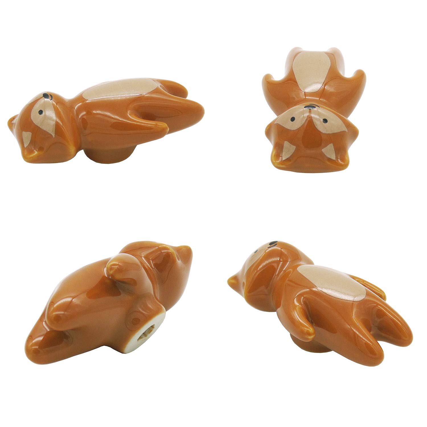 5 PCS Ceramic Animal Drawer Knobs for Kids Room & Closet - Fun Fox Design