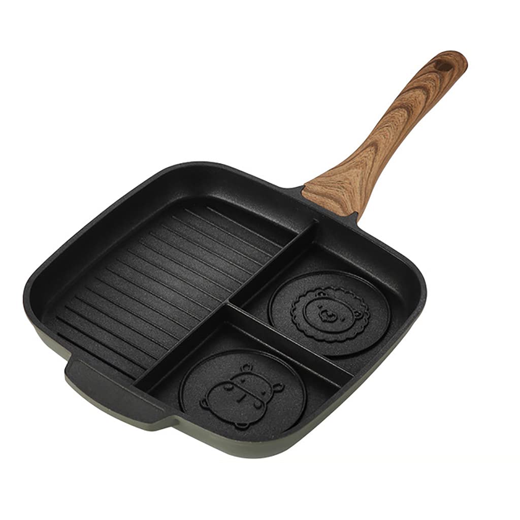 **3-in-1 Nonstick Divided Frying Pan with Maifan Stone Coating – Perfect for Breakfast, Steak & Grilling – One-Piece Pot Bottom for Even Heating**    *(Ideal for Cooking Eggs, Bacon, Pancakes & More – Great for Family Breakfasts & Outdoor BBQs!)*