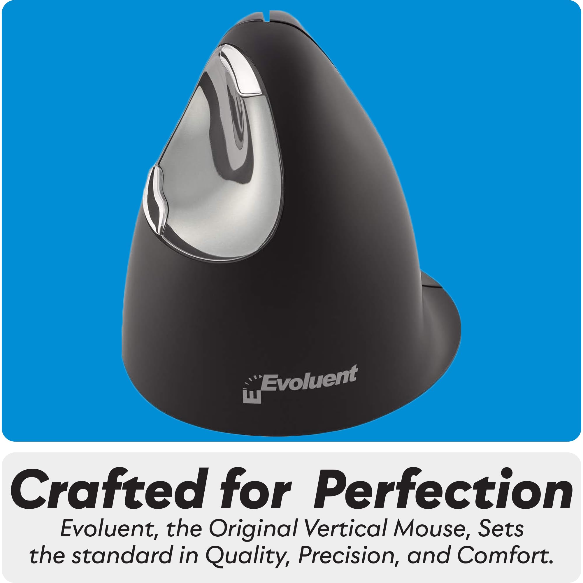 Evoluent VM4RM VerticalMouse 4 - Right Hand Ergonomic Wireless Mouse with Bluetooth for Mac OS (Regular Size) - Reduce Wrist Pain for Office Work, Gaming & Graphic Design