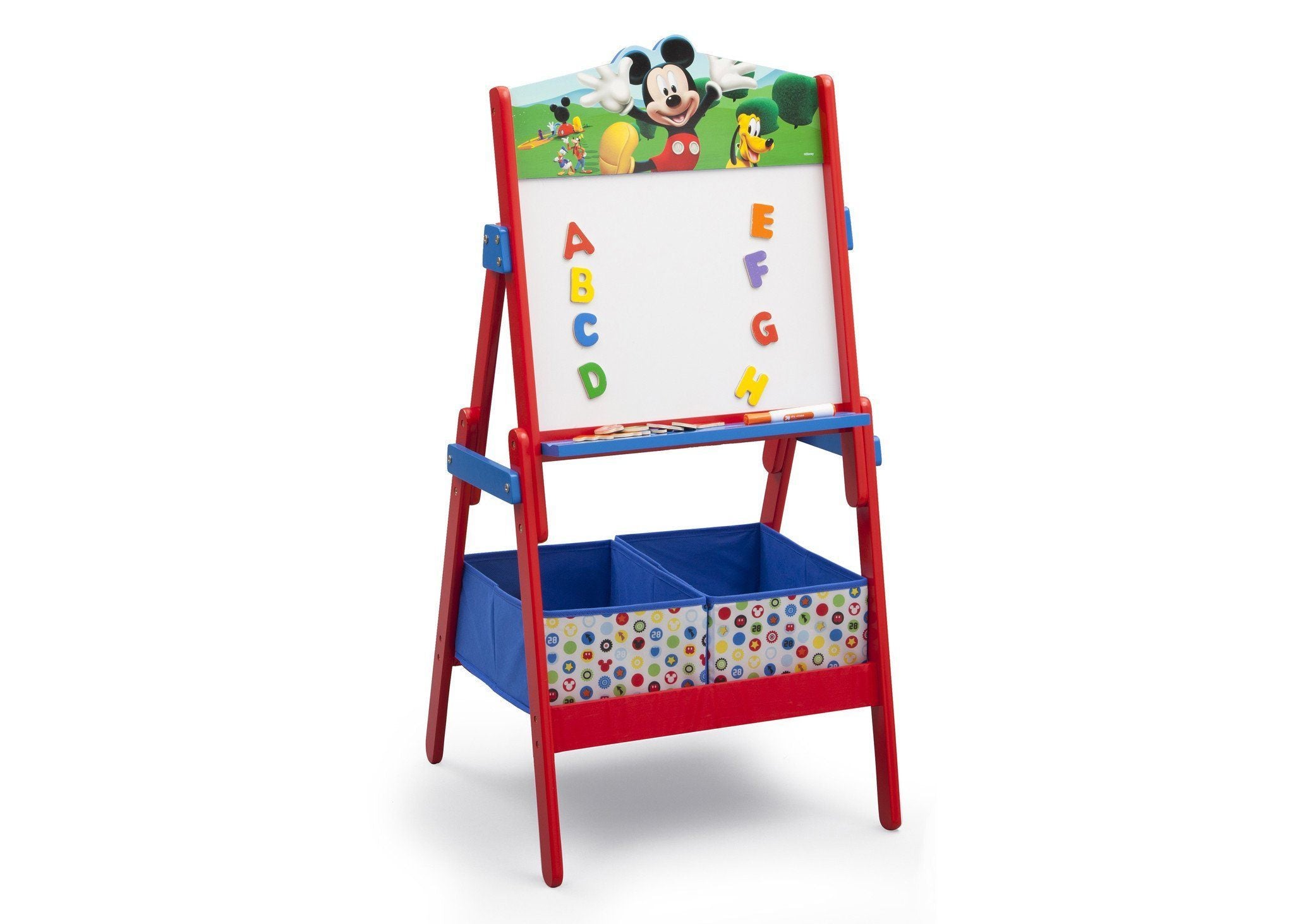 Mickey Mouse Wooden Activity Easel for Kids - Adjustable Double-Sided Chalkboard & Whiteboard - Perfect for Drawing, Learning & Play at Home or School