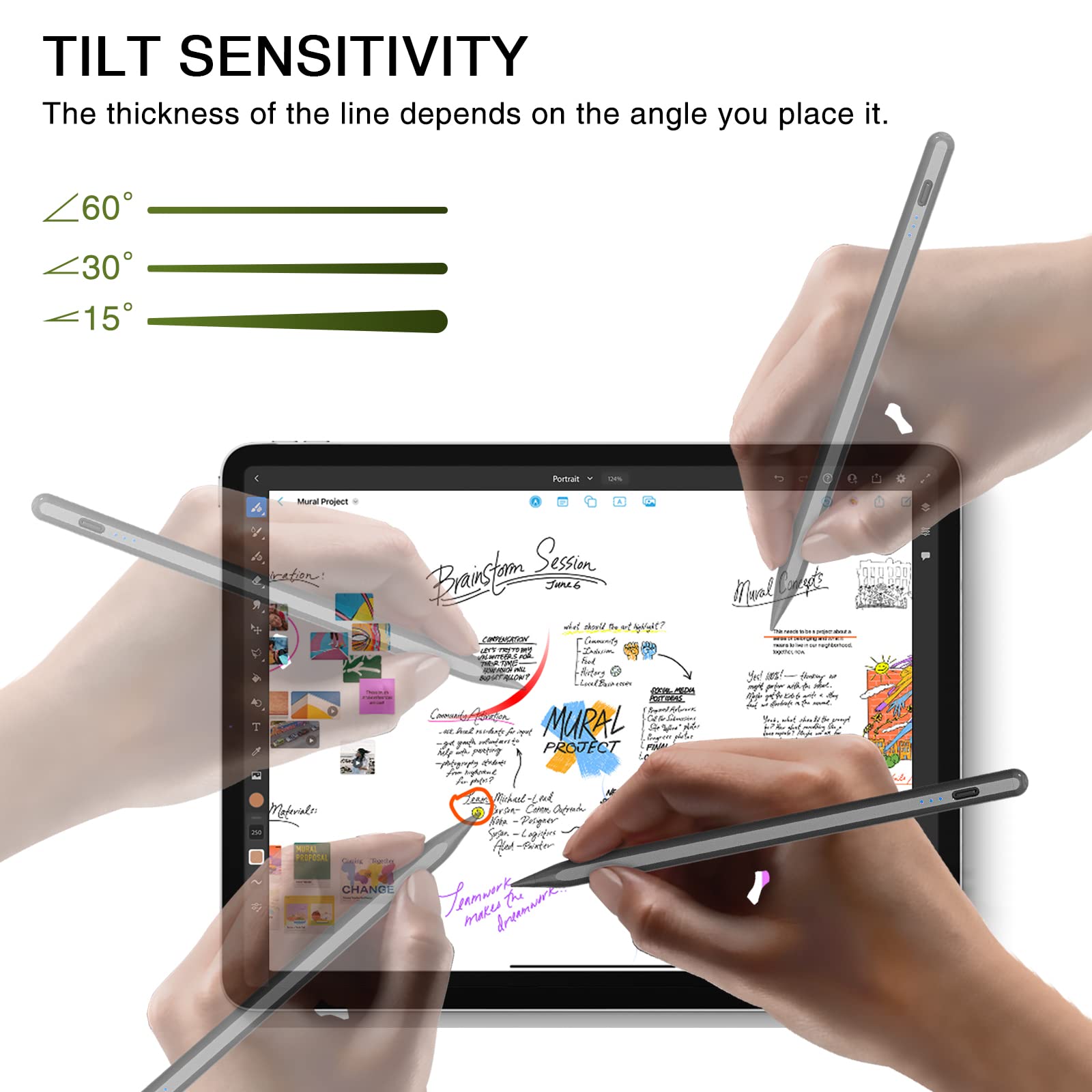 HATOKU Stylus Pen for iPad 2018-2024 - 2nd Gen Apple Pencil Alternative with Fast 15-Minute Charging, Tilt & Palm Rejection - Compatible with iPad Air 3/4/5/M2, iPad Mini 5/6, iPad 6-10, iPad Pro 11