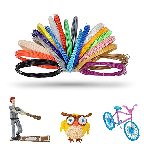 Artudatech 1.75mm PLA 3D Printer Filament - 20 Vibrant Colors, 5M/16ft Spool - Compatible with MakerBot, Drawing Pens & 3D Printing - Perfect for DIY Crafts, School Projects & Home Decor