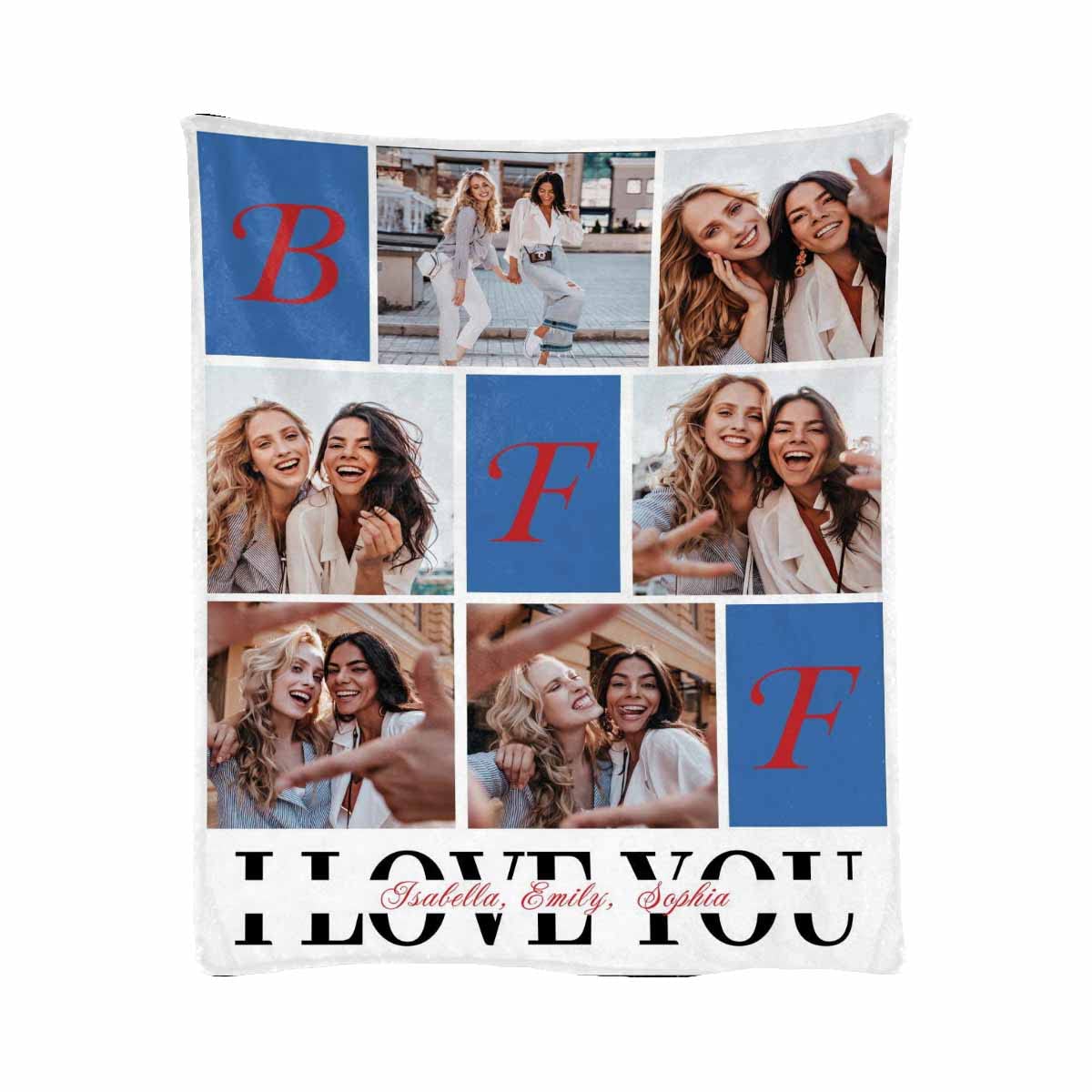 MyPupSocks Custom Photo Fleece Blanket - Personalized 6 Picture Throw Blanket for Couples, BFFs & Family - Soft Lightweight 70x80 Inch Blanket for Bed, Couch, Living Room - Perfect Gift for Anniversary, Birthday & Home Decor