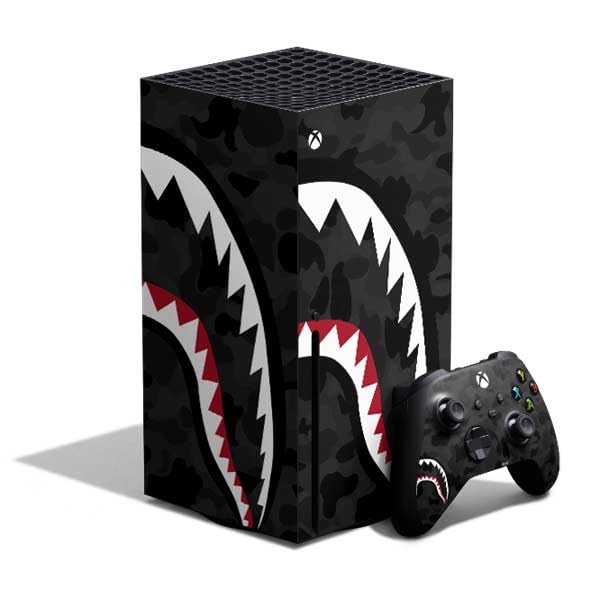 Skinit Xbox Series X Gaming Skin Bundle - Shark Teeth Grey Street Camo Design Decal | Protective Vinyl Cover for Console & Controller | Perfect for Gamers & Collectors