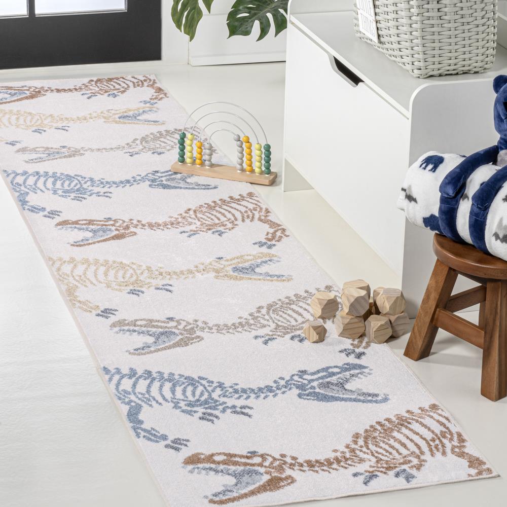 Kingdarr T-Rex Modern Kids Machine Washable Area Rug - Durable & Soft Playroom Rug for Boys & Girls, Perfect for Bedroom, Nursery, or Play Area