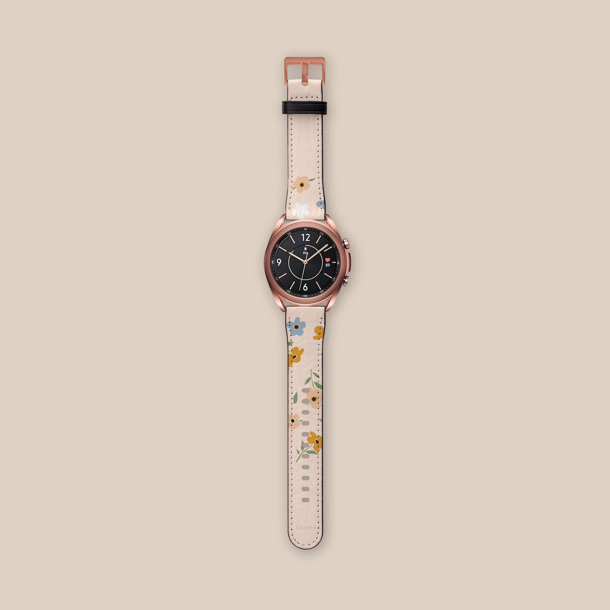 Pink Floral Galaxy Watch Band for Women - Stylish & Comfortable Smartwatch Strap for Galaxy Watch 4/5/6 - Perfect for Workouts, Office & Everyday Wear