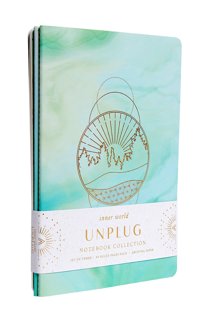 Unplug Sewn Notebook Set of 3 - Eco-Friendly Handmade Journal for Writing, Sketching & Note Taking - Perfect for Travel, Office & School Use