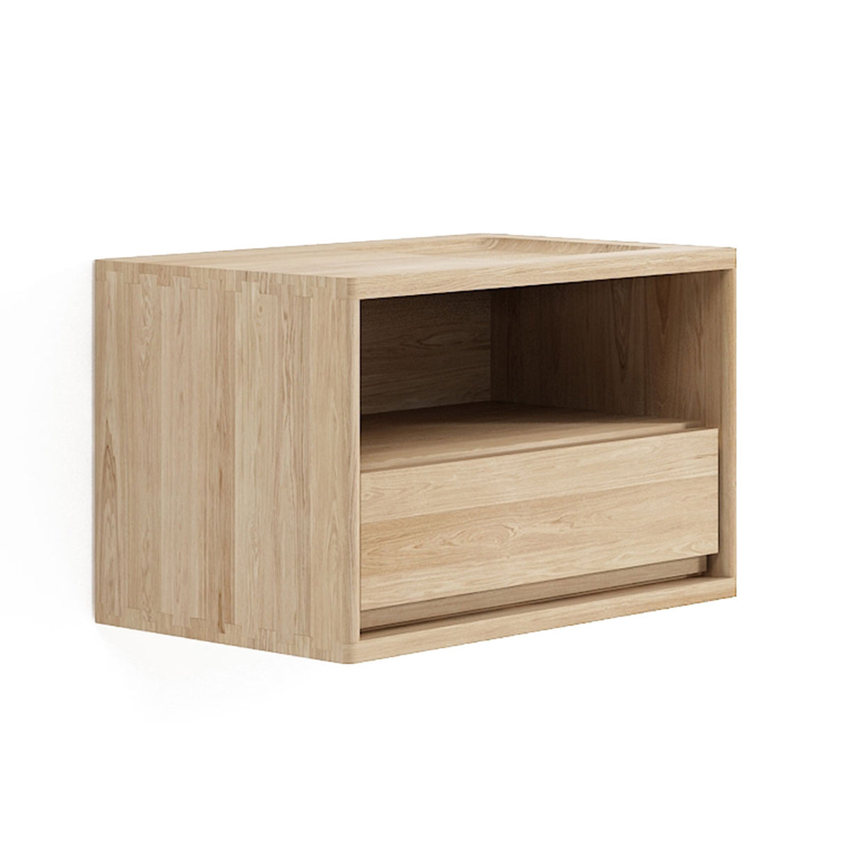 Floating Bedside Table with Left Groove - Modern Nightstand for Small Spaces, Bedroom, Apartment & Dorm Room Organization