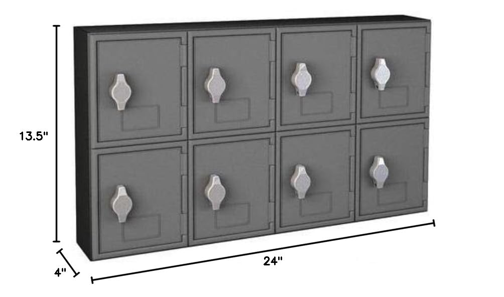 Secure Black/Gray Cell Phone Locker with Hasp Lock - Ideal for Schools, Gyms & Offices - Durable Mobile Device Storage Solution
