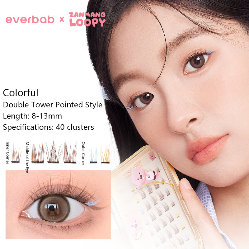 EverBab x ZANMANG LOOPY Christmas Gradient False Eyelashes - Self-Adhesive Natural Lashes for Holiday Parties & Festive Makeup Looks
