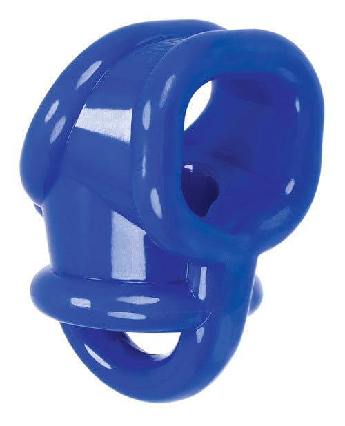 Oxballs Ballsling Ball Split Sling - Police Blue | Premium Ball Support Harness for Men | Perfect for BDSM, Fetish Play & Adult Entertainment