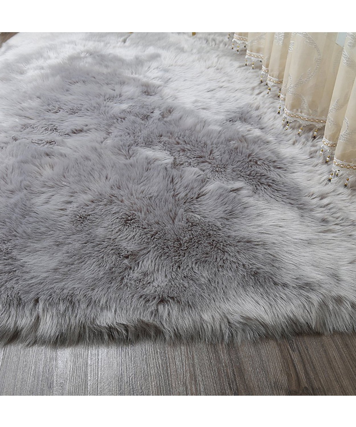 Soft Faux Fur Sheepskin Area Rug - Fluffy Shaggy Carpet for Baby Bedroom & Home Decor - Grey 8x10ft - Perfect for Nursery, Living Room & Cozy Spaces
