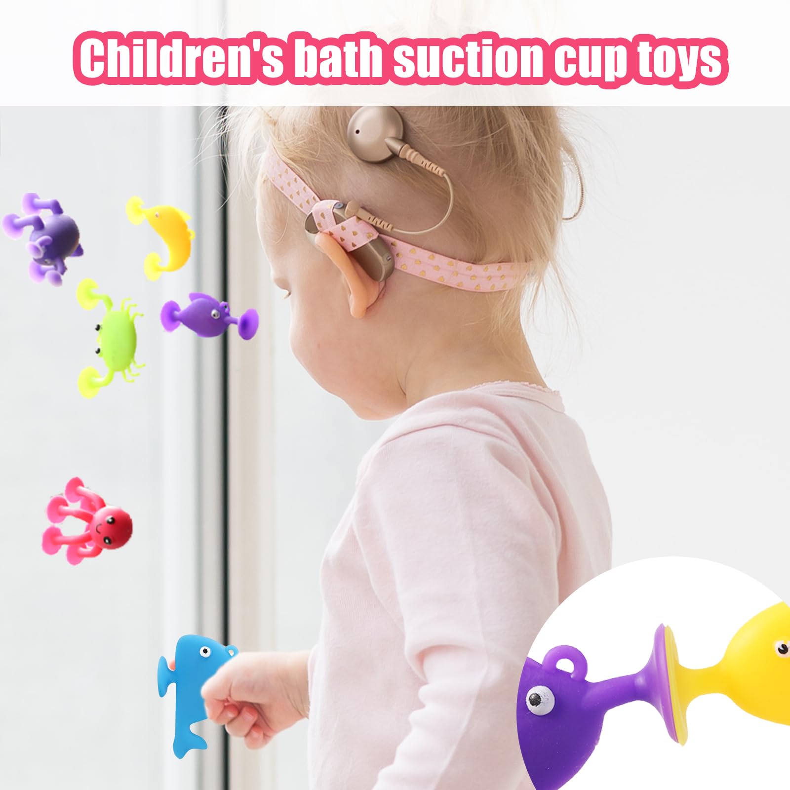 10-Piece Soft Silicone Ocean Animal Suction Cup Toys - Bath & Sensory Play for Kids Ages 3-7 - Montessori Learning Toys for Boys & Girls - Perfect for Bathtime Fun, Sensory Development & Early Education