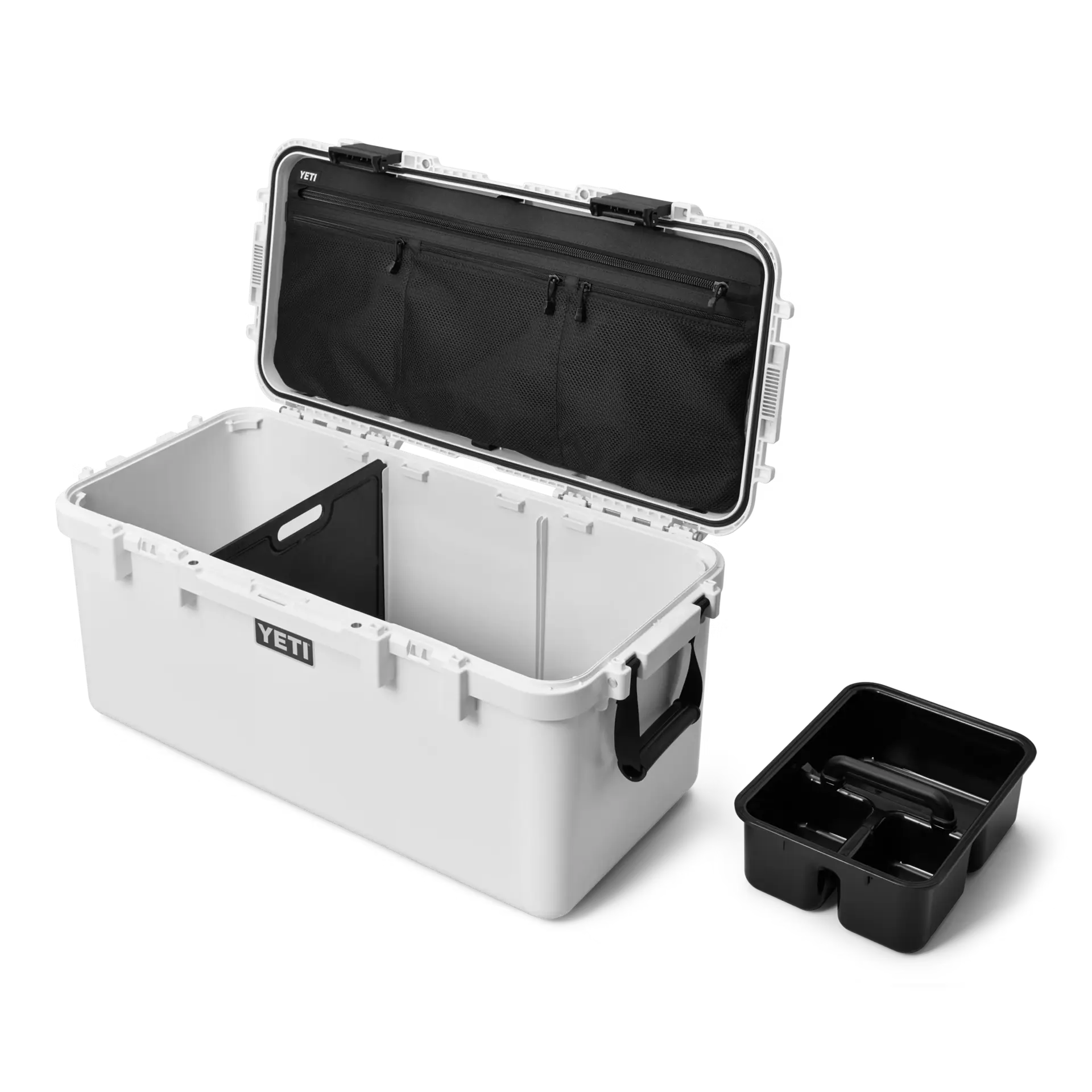 LoadOut GoBox 60 - Durable Waterproof Storage Container with Secure Latches | Perfect for Camping Gear, Outdoor Equipment & Vehicle Organization (White)