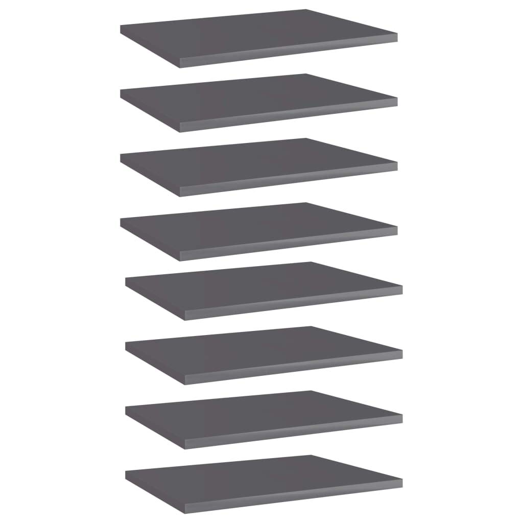 8-Piece High Gloss Gray Bookshelf Replacement Panels - Floating Shelves for Book Storage & Display - Perfect for Home Office, Living Room & Bedroom Organization (Accessories Not Included)