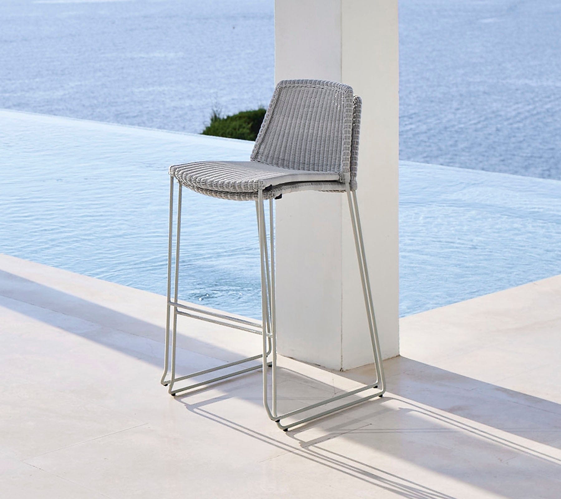 Breeze Outdoor Bar Stackable Chair - Lightweight Patio Dining Chairs for Poolside, Garden, Deck & Backyard - Set of 2 Weather-Resistant Stacking Chairs