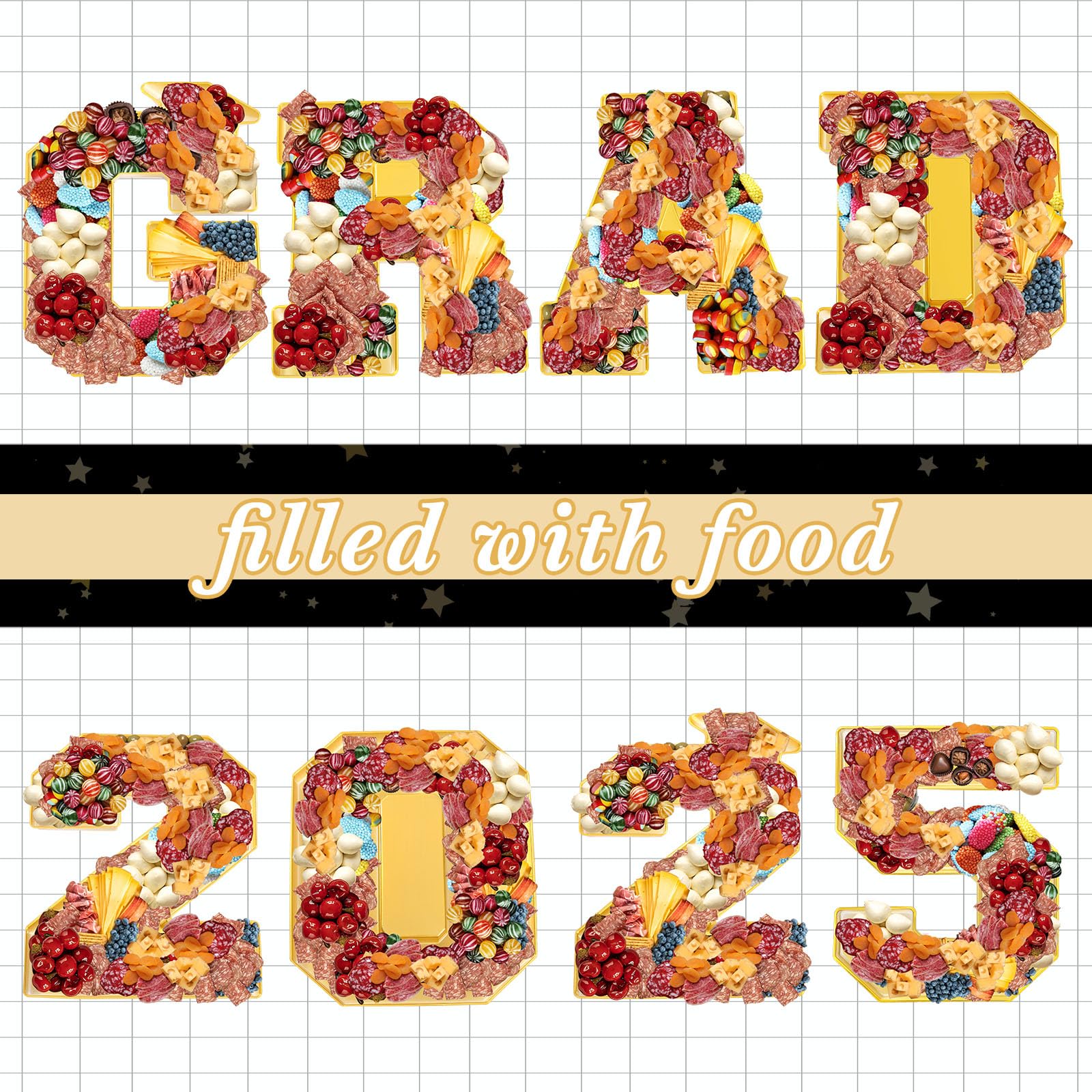 2025 Graduation Party Supplies - 4 Pack 13.7