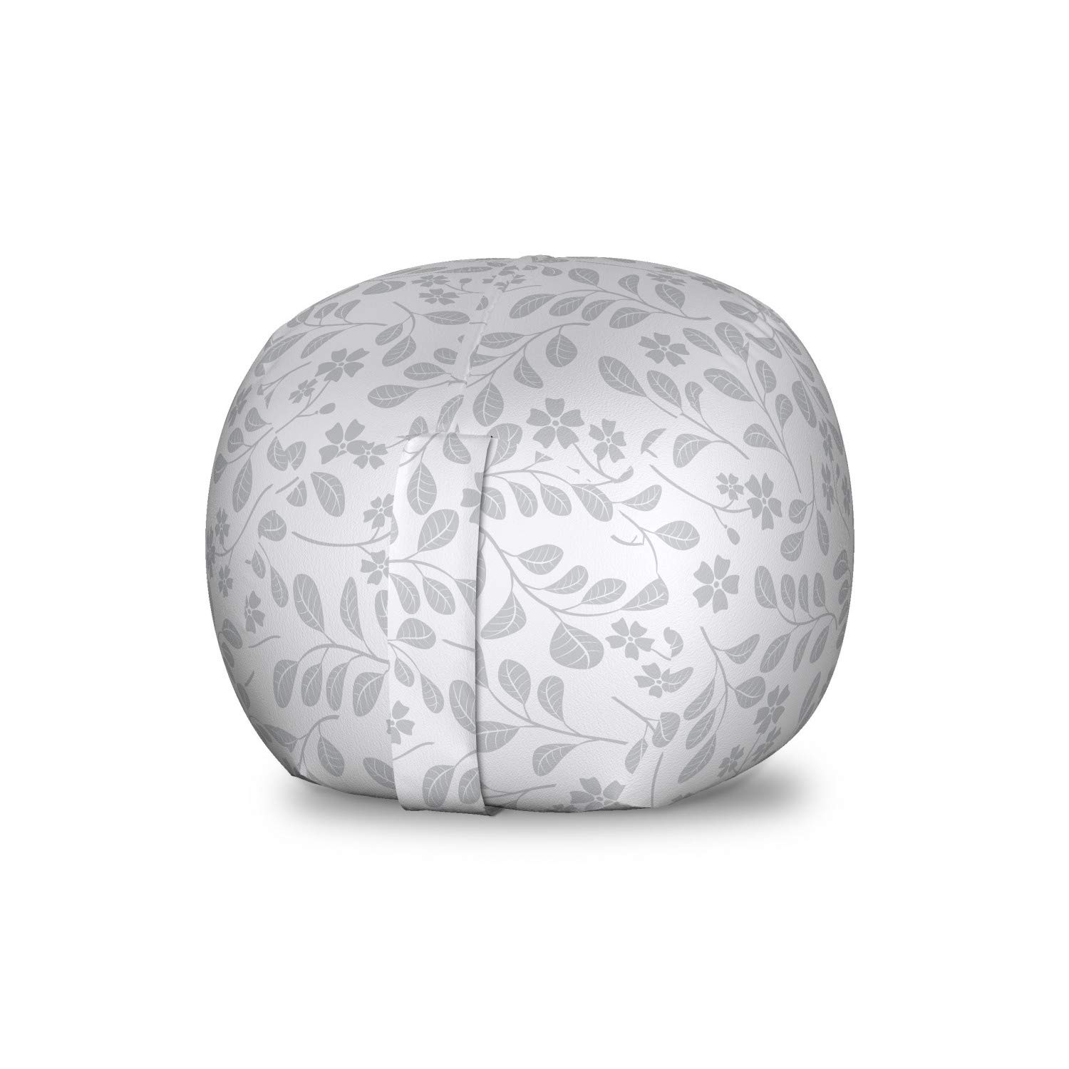 Ambesonne Pastel Leaves & Flowers Toy Storage Bag Chair - Washable Stuffed Animal Organizer for Kids Room, Nursery, Playroom - Small Size Purple Blue Grey