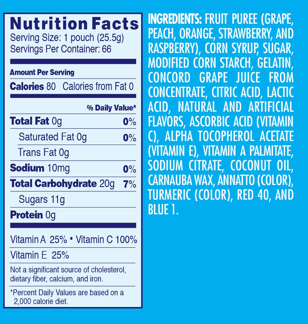 Welch's Mixed Fruit Snacks - Gluten Free, 0.9oz Single Serve Bags (66 Count Bulk Pack) | Healthy On-the-Go Snack for Kids Lunch, School, Travel & Office