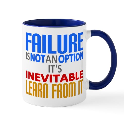 White/Navy Inside - Failure Not Option Learn Mugs