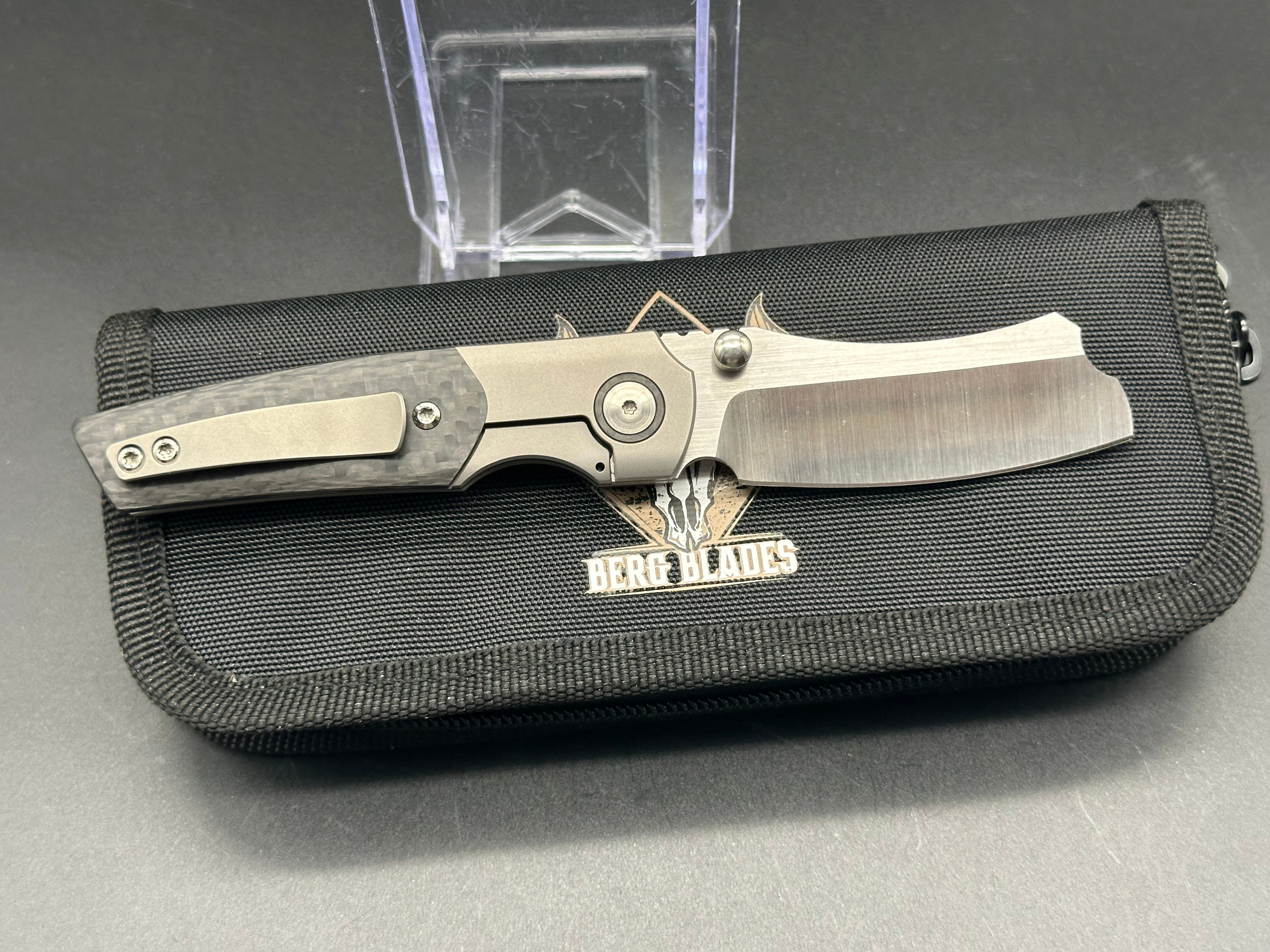 Berg Mini Barber Carbon Fiber Folding Knife with M390 Blade - Perfect for EDC, Outdoor Adventures & Everyday Cutting Tasks