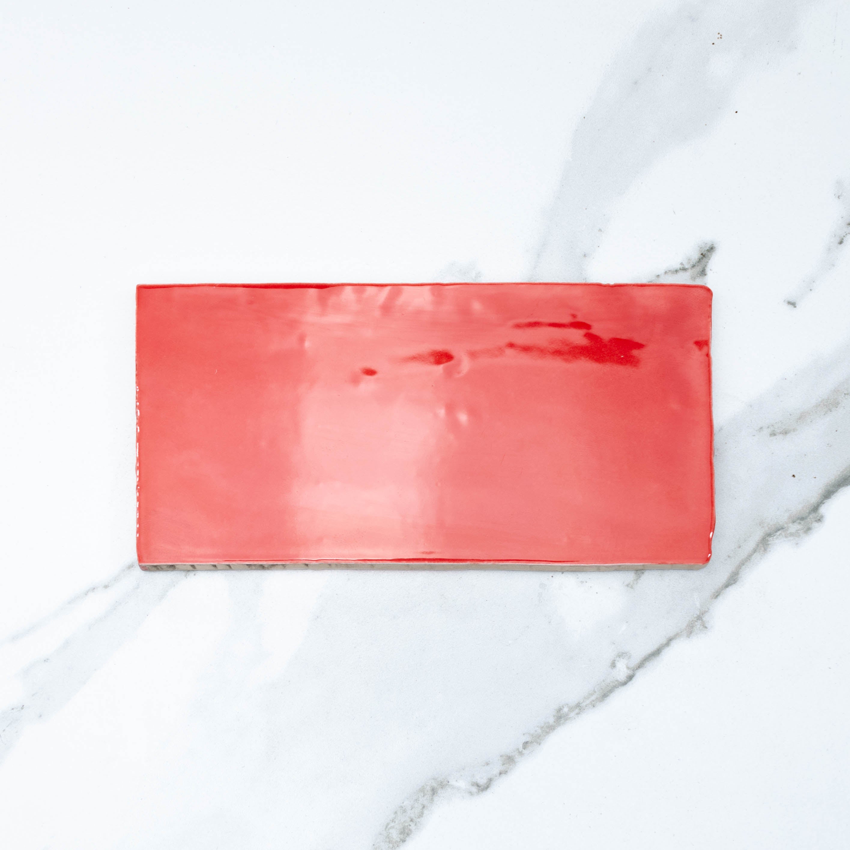Manhattan Fire Engine Red 75x150 Glossy Ceramic Subway Tile - Perfect for Kitchen Backsplash, Bathroom Walls & Modern Interior Design