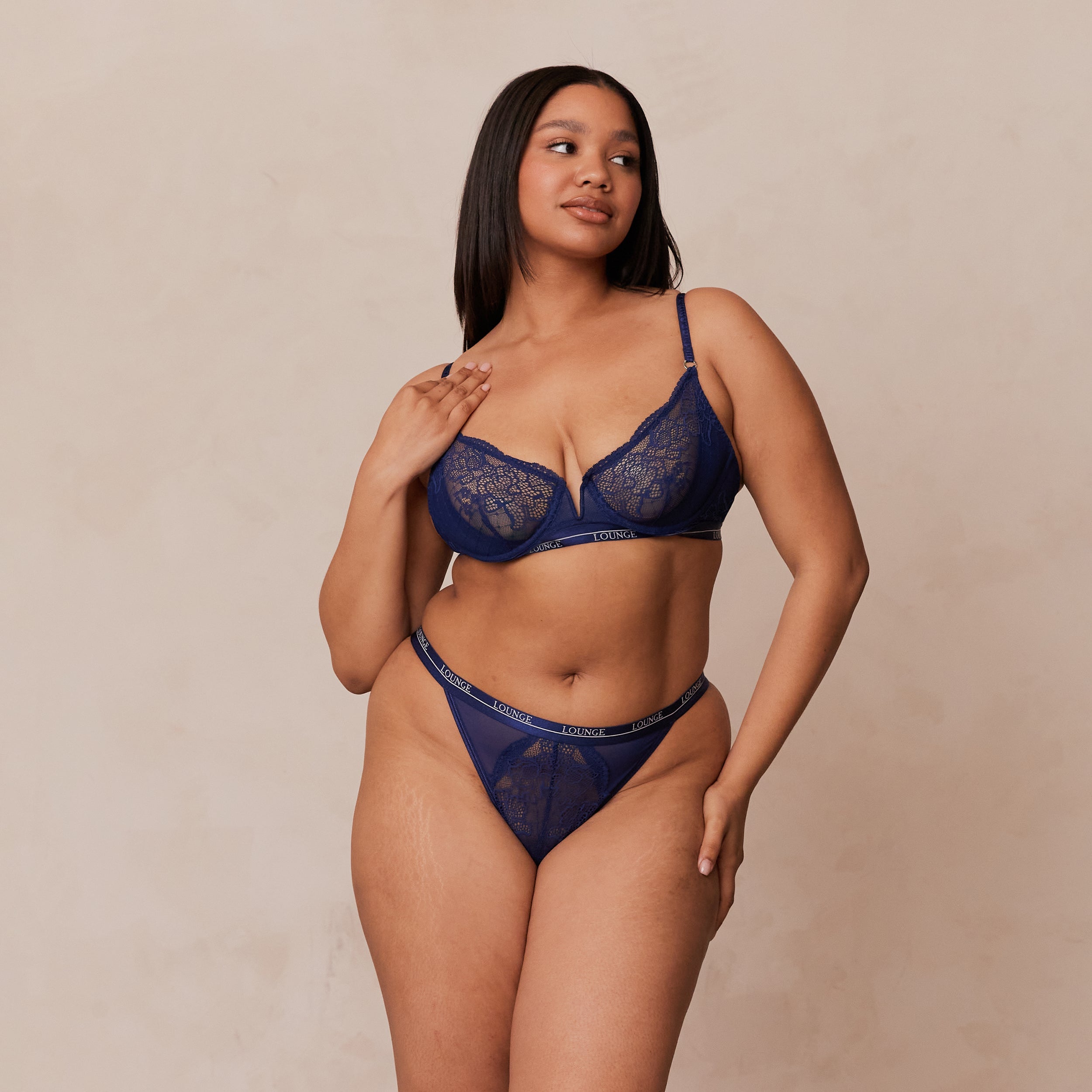 Royal Balcony Bra in Navy Blue - Comfortable Lace Underwire Bra for Women - Perfect for Everyday Wear, Date Nights & Special Occasions