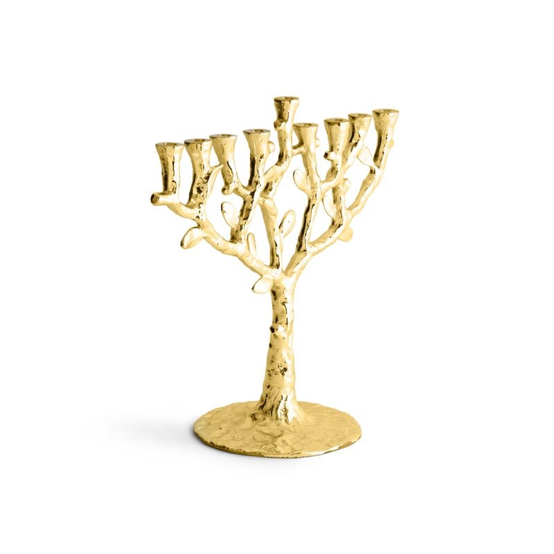 Tree of Life Menorah - Elegant Hanukkah Candle Holder for Jewish Holiday Decor & Home Celebration