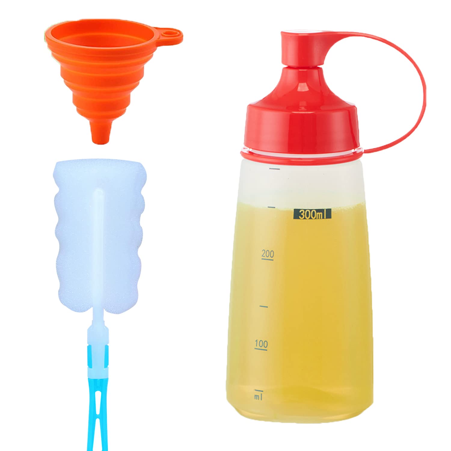 10 oz Plastic Condiment Squeeze Bottles - Wide Mouth Empty Sauce Dispenser for Ketchup, Mustard, Pancake Batter, Icing & Salad Dressing - Perfect for Kitchen, BBQ, Griddle Cooking & Food Prep (1 Pack)