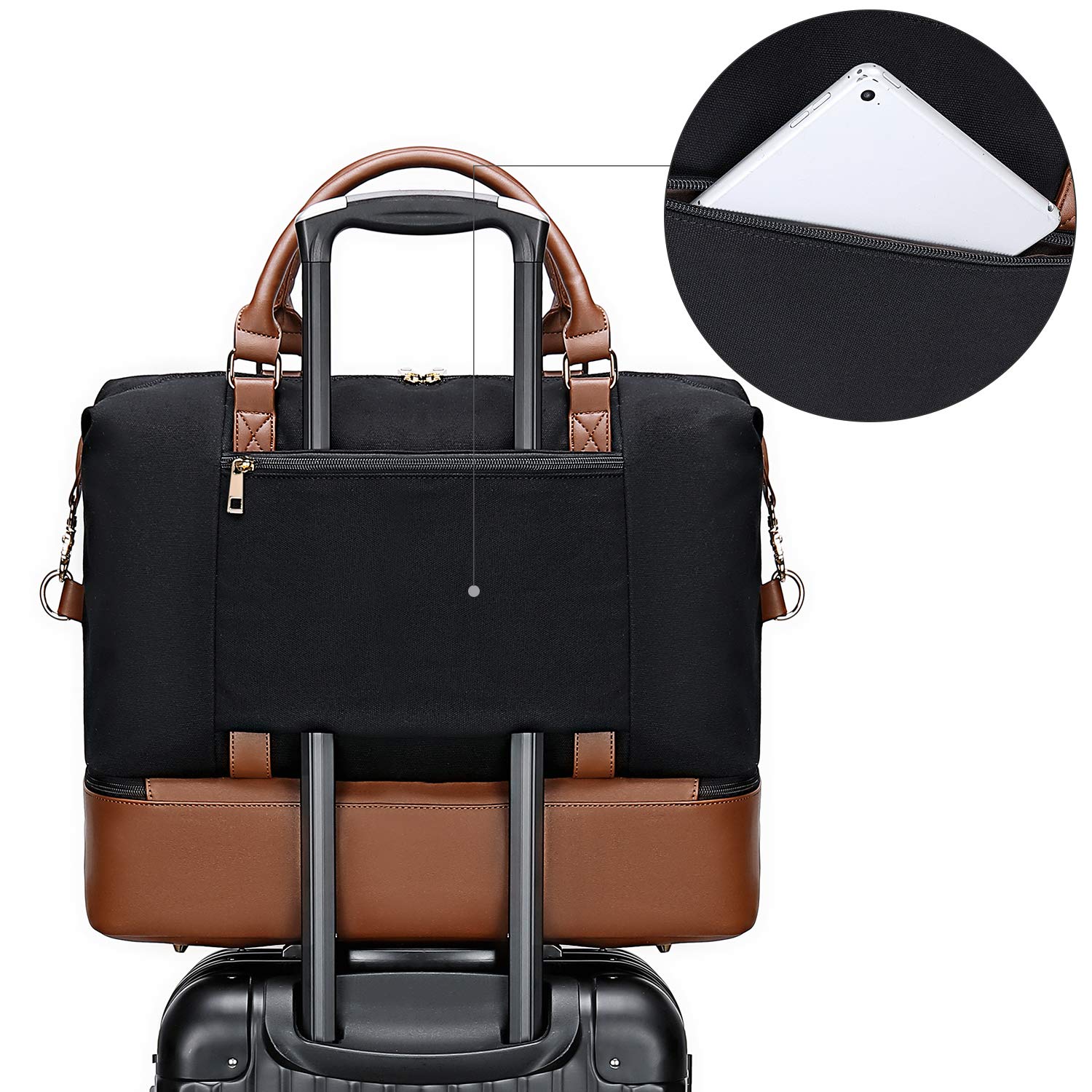 BLUBOON Women's Travel Weekender Bag - Carry-On Tote with Shoe Compartment & Duffle Overnight Bag for Gym, Work, Weekend Getaways & Air Travel