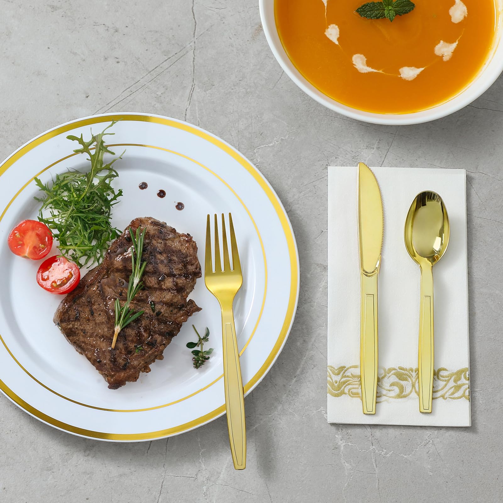 100-Pack Gold Plastic Forks - Disposable BPA-Free Cutlery for Parties, Weddings, Picnics & Events - Elegant Plastic Utensils for Catering, BBQs, Office Lunches & Home Dining