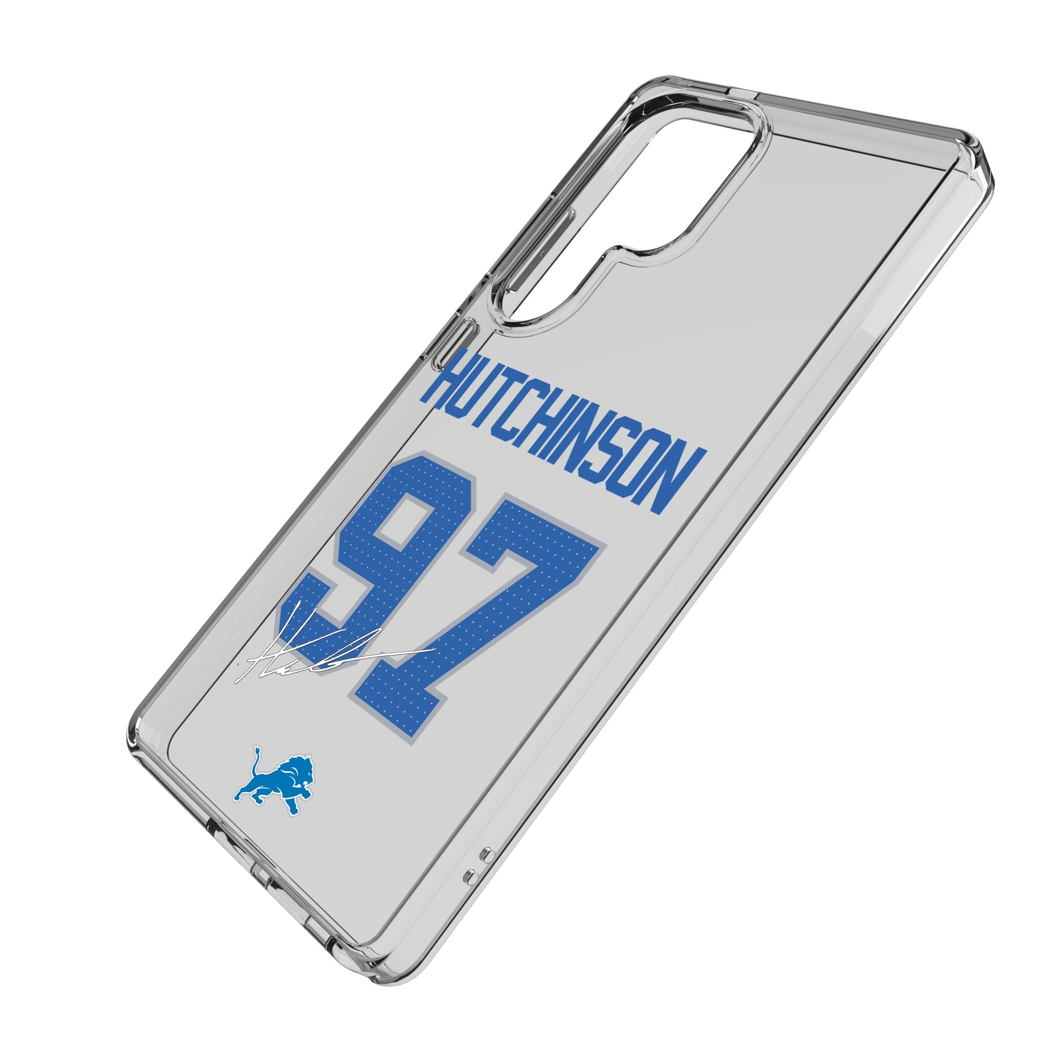Aidan Hutchinson Detroit Lions 97 Game Tactic Clear Phone Case for Samsung Galaxy - Durable Protective Cover for Football Fans, Perfect for Game Day & Everyday Use