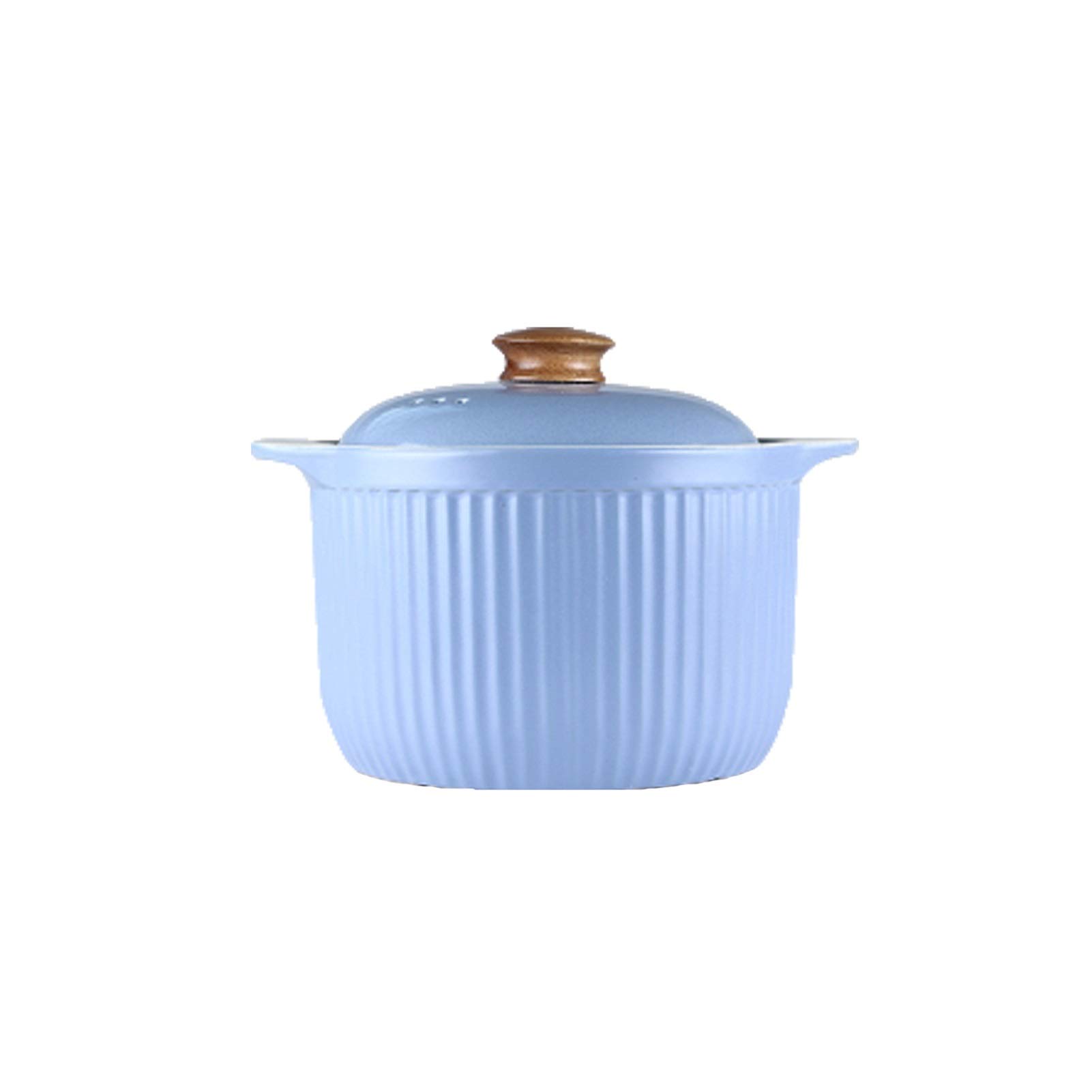 3.6L Ceramic Stock Pot with Lid - Heat Resistant Round Casserole for Cooking Soup, Stew, Porridge & Vegetables | Blue Earthenware Dutch Oven for Stovetop & Oven Use | Perfect for Family Meals & Meal Prep
