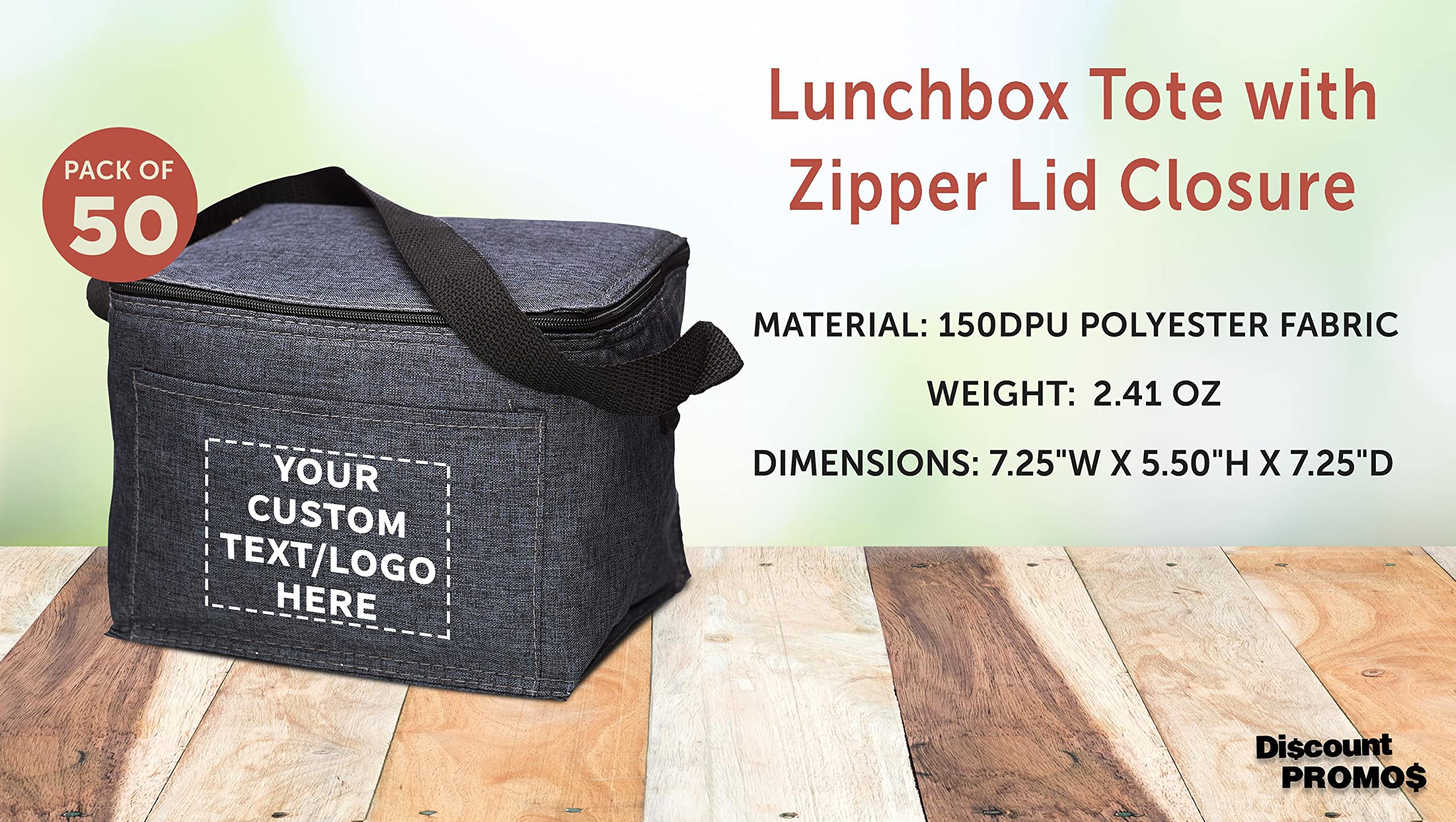 Custom Insulated Cooler Lunch Bag Set of 50 - Personalized Bulk Pack for Work, Travel & Outdoor Events - Black | Reusable Food Storage for Picnics, Camping & Office Lunches