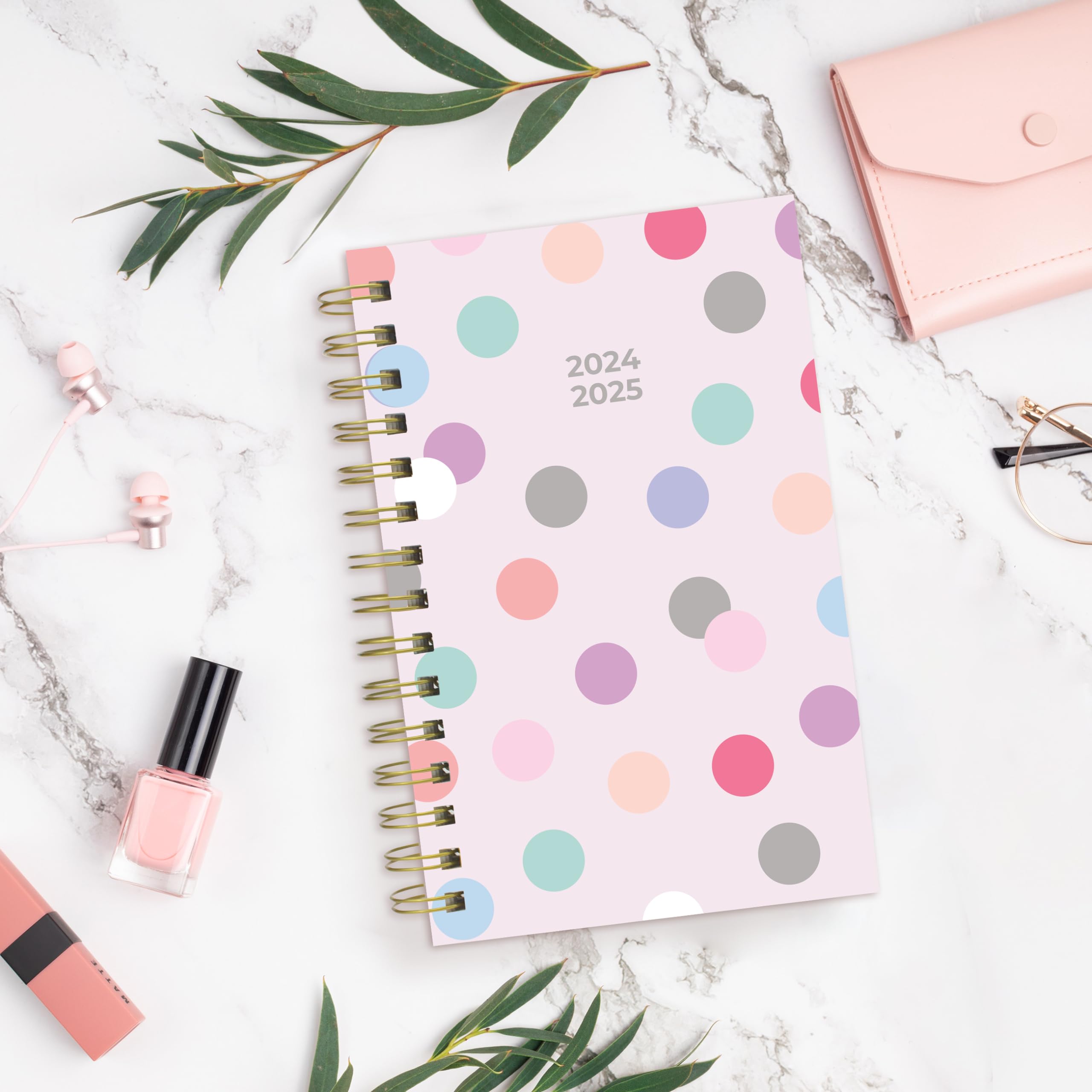 Blueline® 2024-2025 Academic Planner - August 2024 to July 2025 Gold Twin-Wire Bound Daily Monthly Planner with Poly Cover, 8