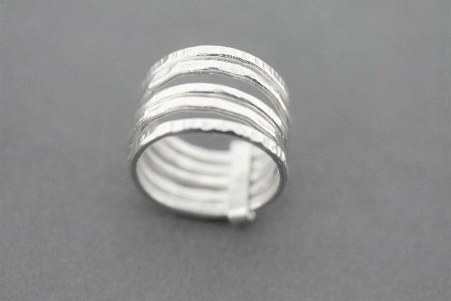 5 in 1 Silver Stacker Rings for Women - Adjustable Minimalist Stackable Rings Set - Perfect for Layering, Everyday Wear & Gift Giving