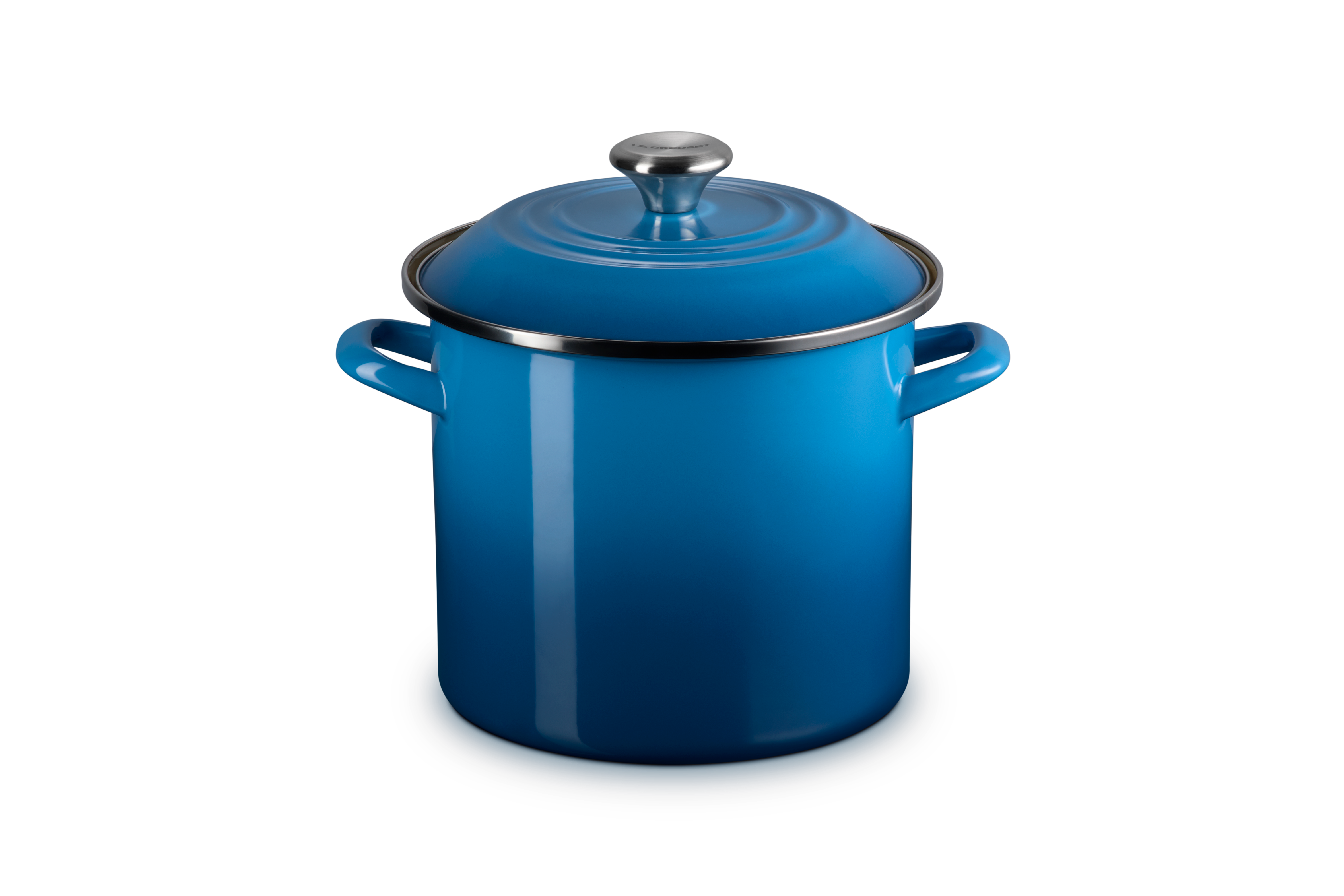 8 Qt. Stainless Steel Stockpot with Lid - Marseille Blue - Perfect for Soups, Stews & Pasta - Commercial & Home Kitchen Use